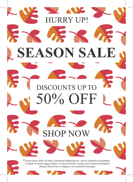 向量季节销售旗帜与秋叶图片下载