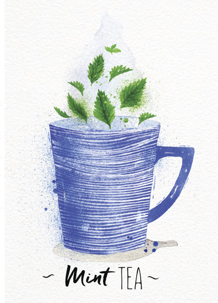 茶杯薄荷茶图片下载