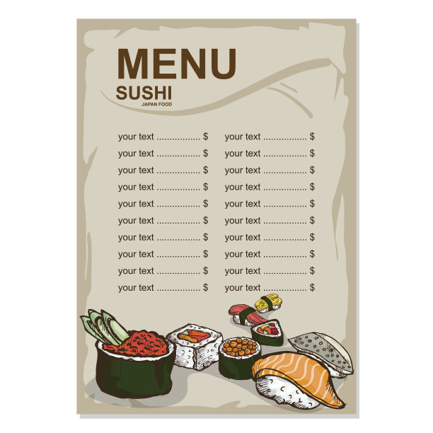 菜单日本食物绘图图形设计对象模板图片下载