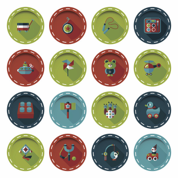 儿童玩具图标集图片下载