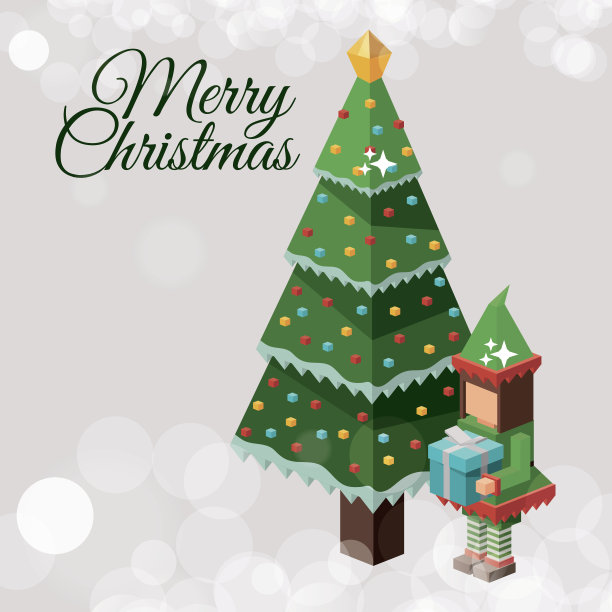 等距圣诞小精灵设计图片下载