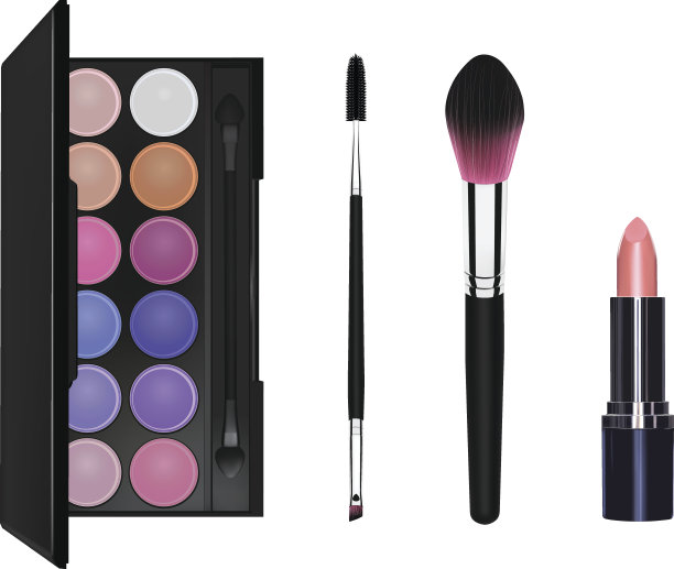 眼影刷，睫毛刷，化妆刷和口红图片下载