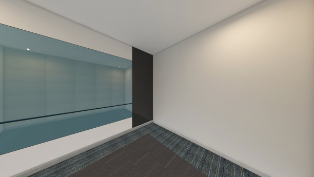 现代空房间，3d渲染室内设计，模拟插图图片下载