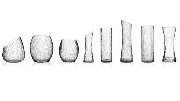 玻璃花瓶，拼贴画，白色背景图片下载