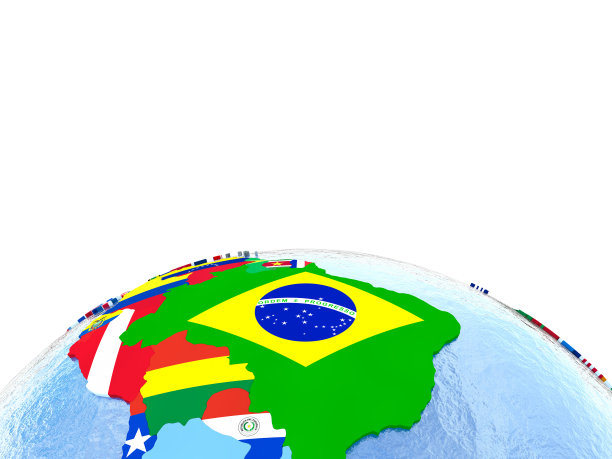南美政治星球上的旗帜图片下载