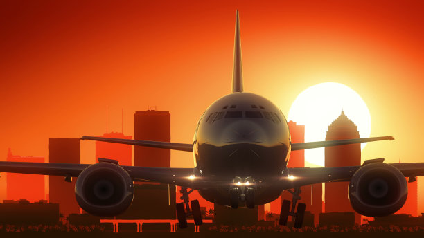 美国佛罗里达州坦帕市天际线日出起飞图片下载