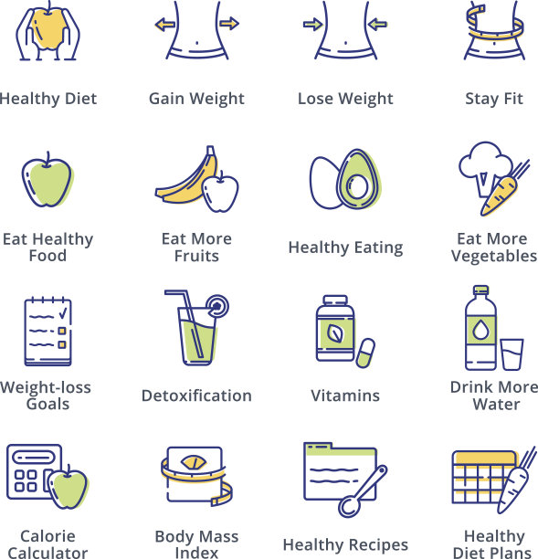健康的生活方式-节食图标-大纲系列图片下载