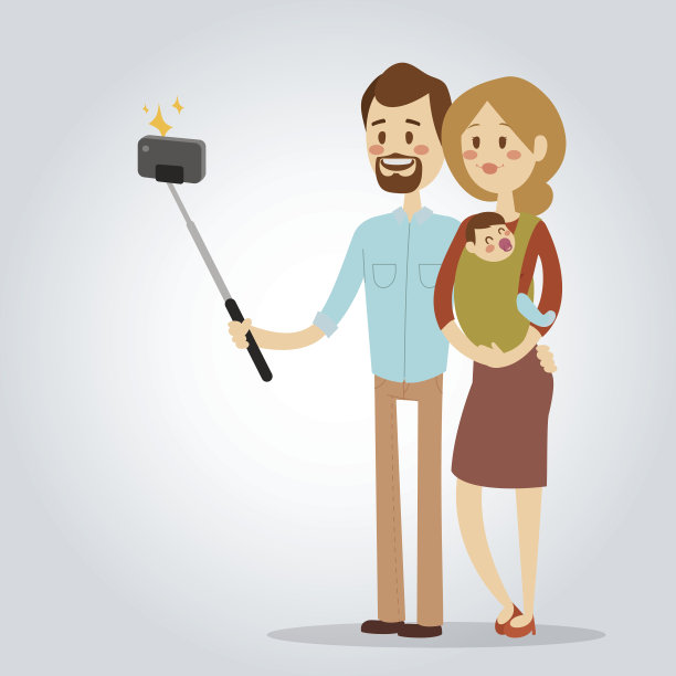 自拍人孤立矢量插图字符照片生活方式潮人智能平板相机智能手机人图片年轻夫妇家庭图片下载