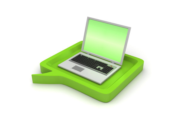 带语音泡泡的笔记本电脑图片下载