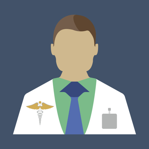 男医生。医疗对象平面图标。矢量插图。图片下载