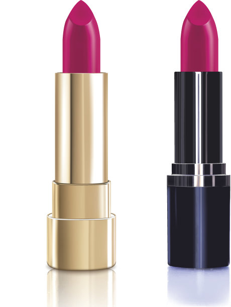 美丽的不同的口红。化妆逼真的化妆品矢量插图孤立在白色。图片下载