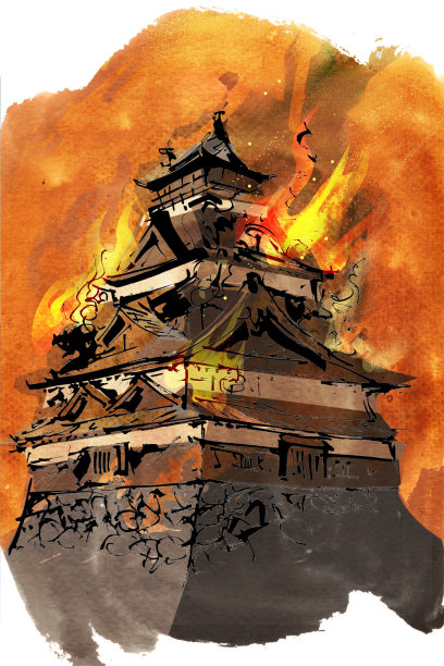 燃烧的城堡素材图片