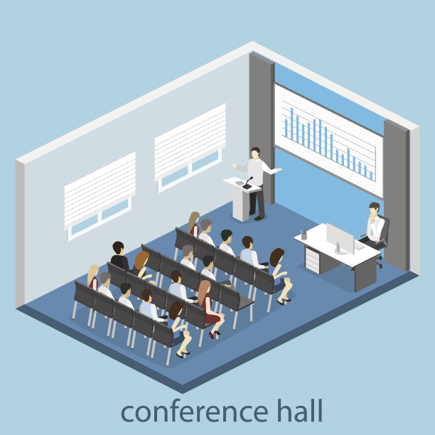 商务会议在办公室商务介绍会议在会议厅。人们听演讲者讲话。图片下载