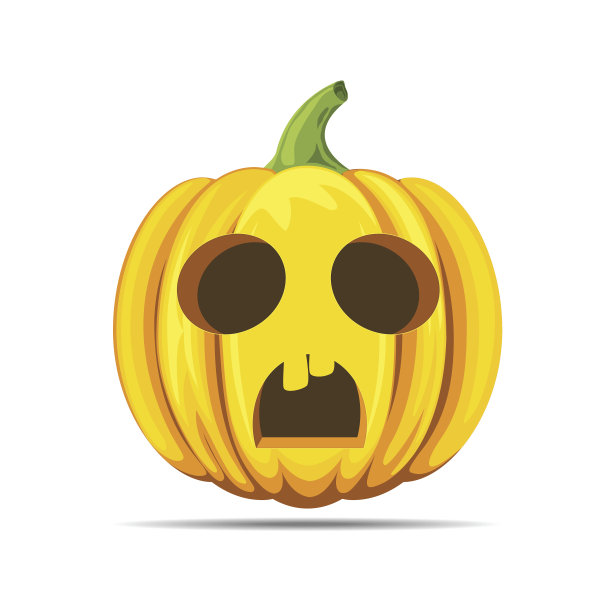万圣节南瓜吓人矢量孤立图片下载