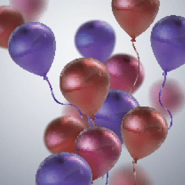 矢量节日插图飞行逼真的光滑气球。图片下载