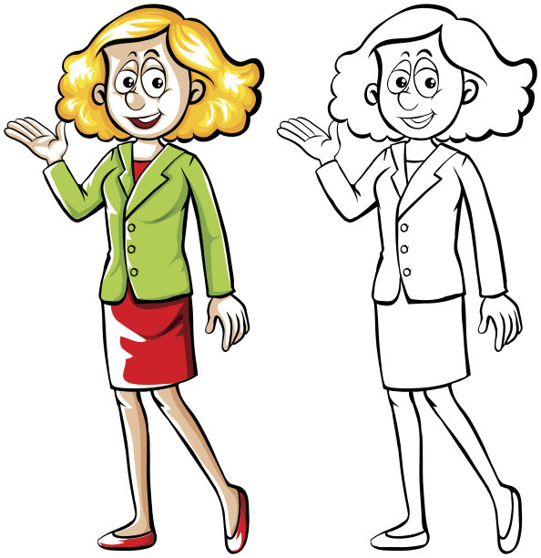 涂鸦人类性格的女商人图片下载