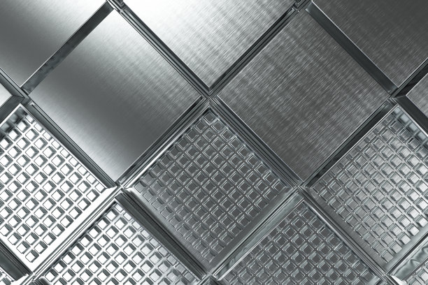 未来工业背景由拉丝方形金属形状图片下载