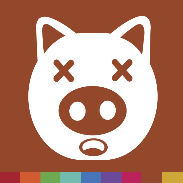 可爱的小猪情感图标插画标志设计图片下载