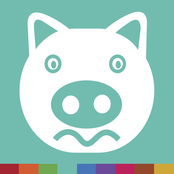 可爱的小猪情感图标插画标志设计图片下载