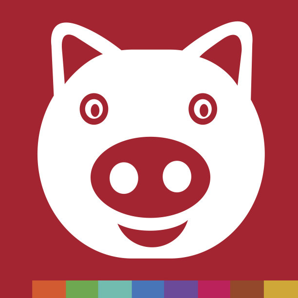 可爱的小猪情感图标插画标志设计图片下载