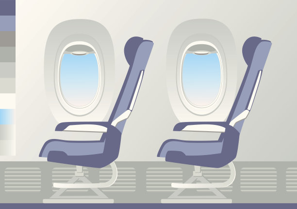 两把扶手椅和舷窗。图片下载