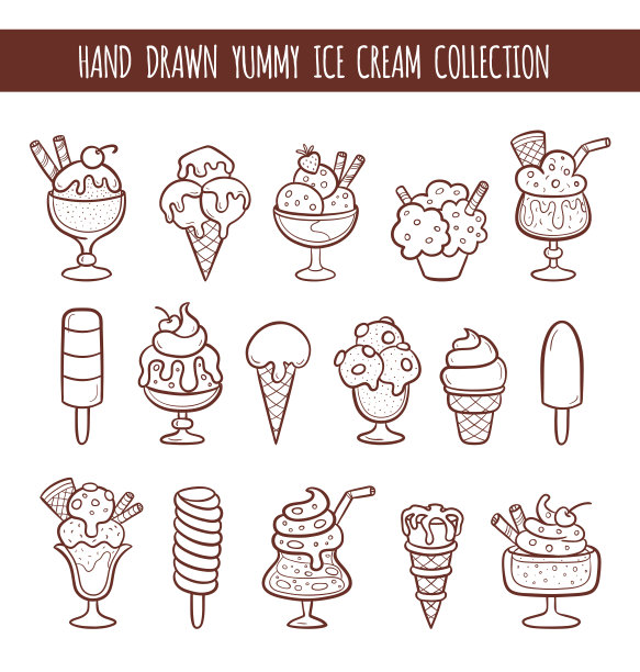 手绘冰淇淋收藏图片下载