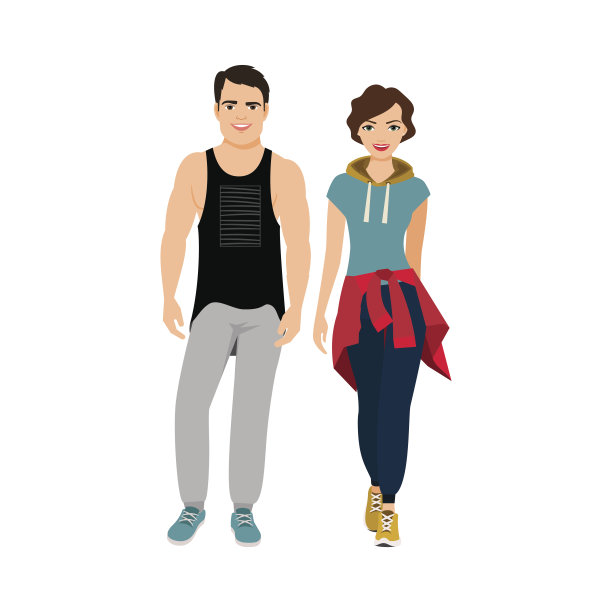 运动帅气幸福情侣图片下载