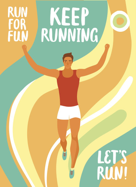 动态奔跑男孩的装饰背景图片下载