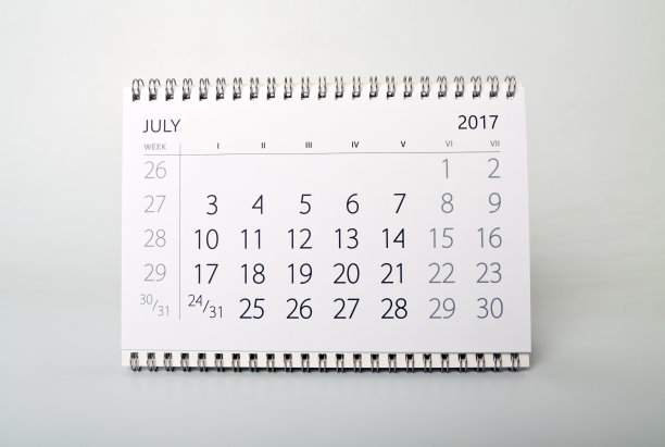 2017年7月日历素材图片