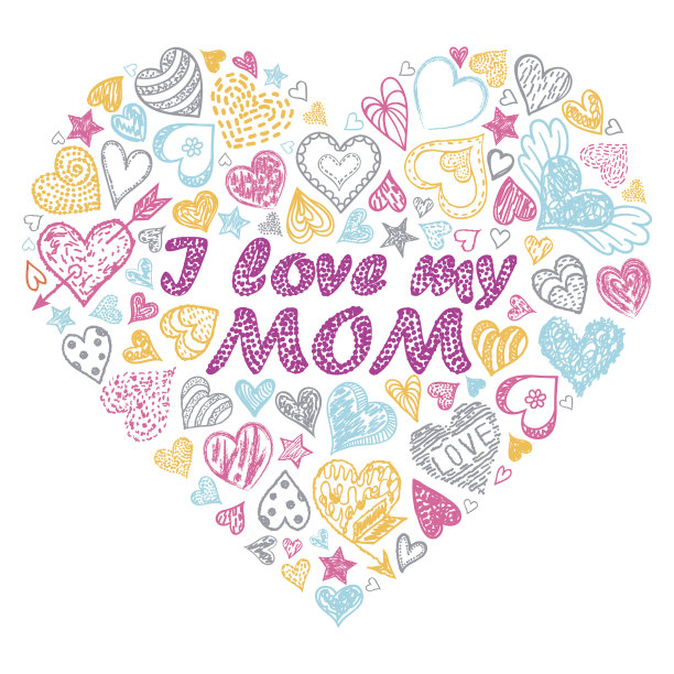 彩色手绘心图片下载