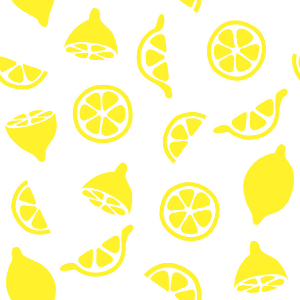 柠檬无缝模式背景素材图片