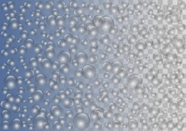 肥皂泡沫在蓝色和透明的矢量背景。图片下载