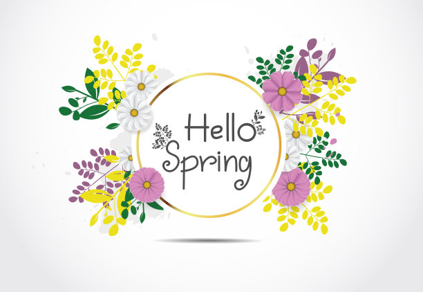 春天背景Vintage手绘sunburst图片下载