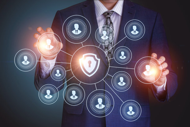 商人在一个安全的网络中运作。图片下载