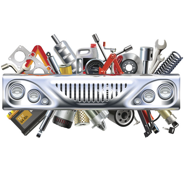 矢量前车部分与汽车零件图片下载