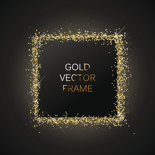 黄金闪闪发光的框架图片下载
