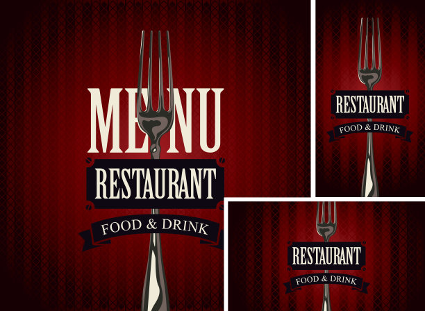 一套设计元素的咖啡馆或餐厅图片下载