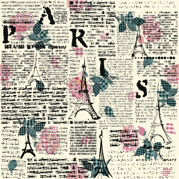 半色调巴黎报纸图片下载