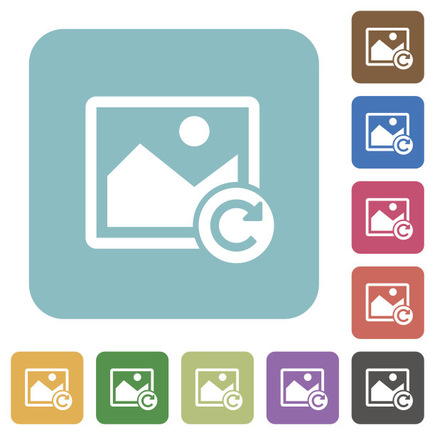 图像右旋转圆形方形图标图片下载