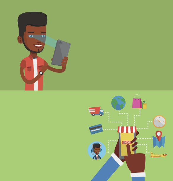 两个技术横幅与文本空间图片下载