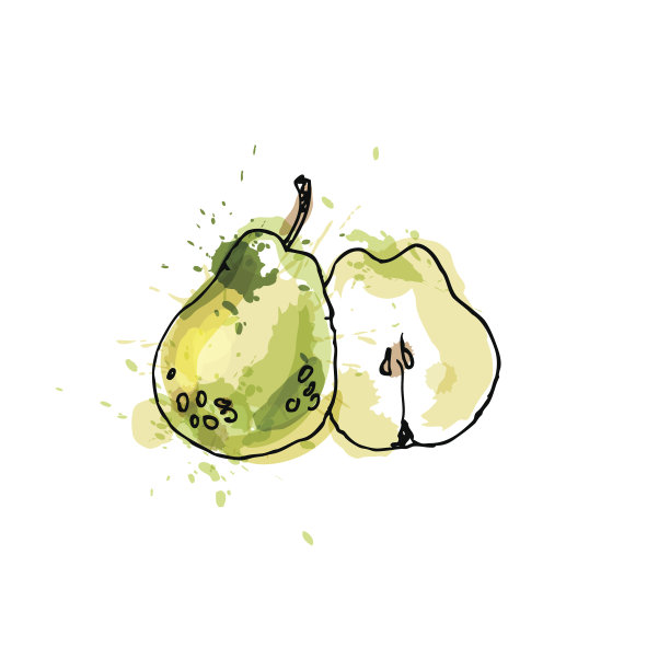 梨花，用水彩和墨水在白色的背景上泼墨作画图片下载