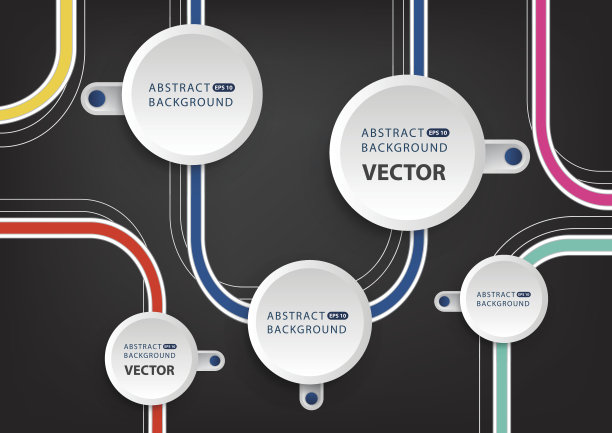 摘要矢量背景圆技术图片下载