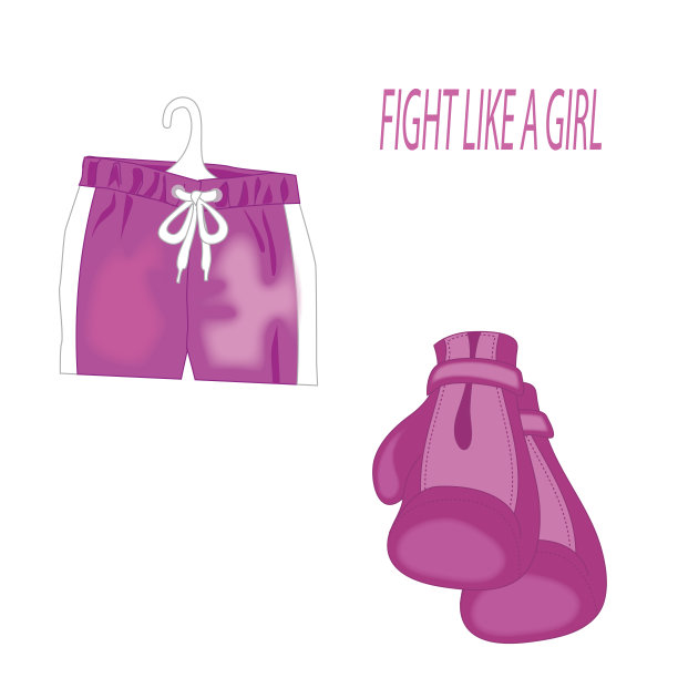 国际妇女节。粉色拳击手套和运动短裤孤立在白色背景。3月8日图片下载