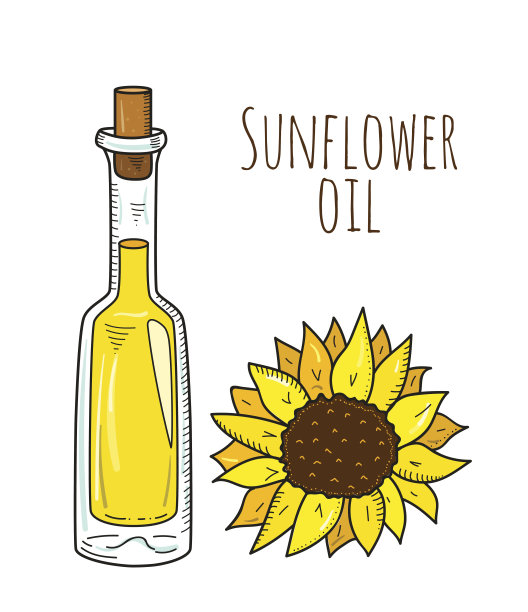 彩色手绘向日葵瓶素材图片