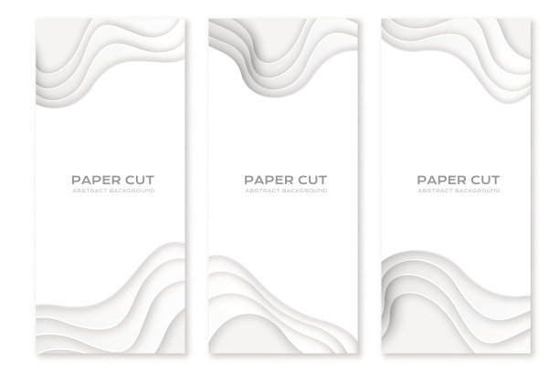 剪纸设计概念的传单，展示和海报。素材图片