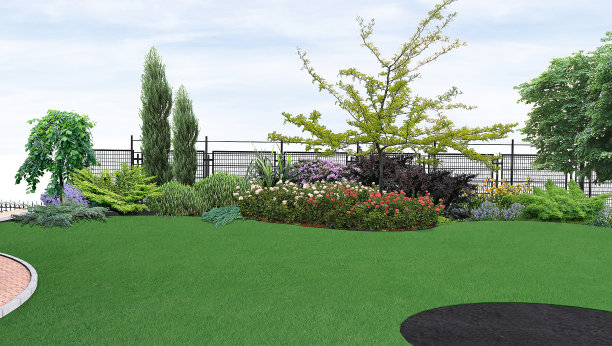 后院绿化，3d渲染图片下载