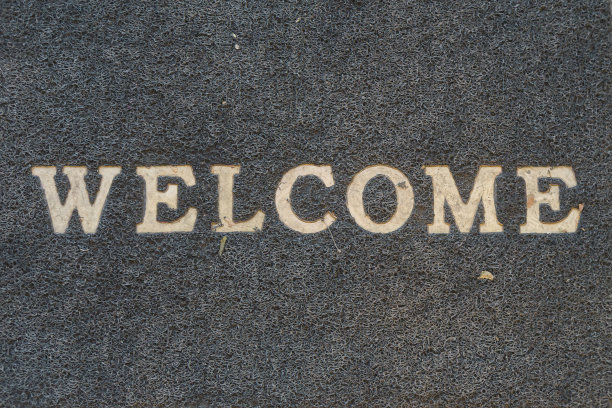 黑色欢迎地毯图片下载