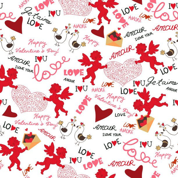 情人节墙纸。无缝的。爱。浪漫。图片下载