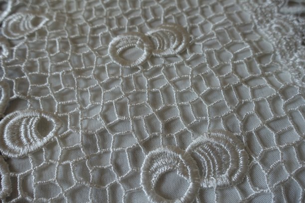 特写的白色镂空花边织物图片下载