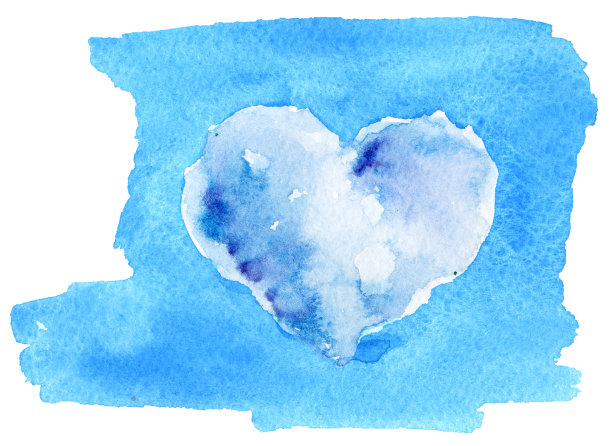 从天空的云彩心的彩色素描图片下载